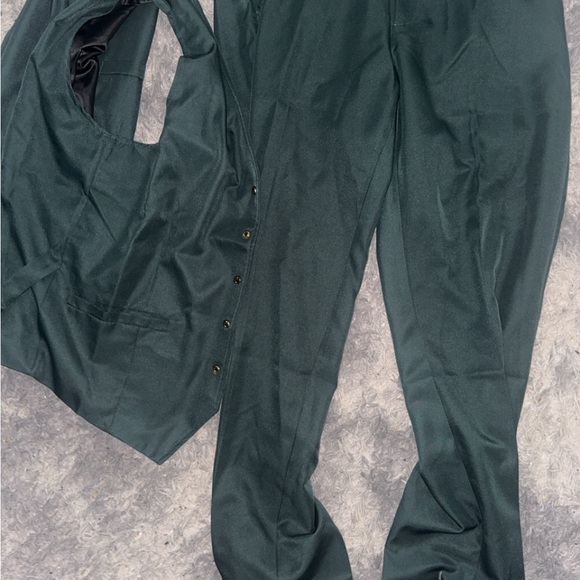Dark Green Satin Jacket - Picture 4 of 5